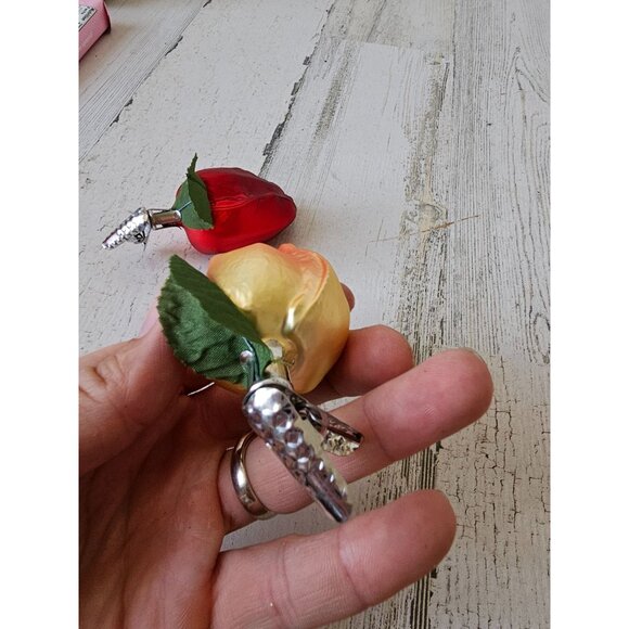 Owc ? Glass clip Rose vintage ornament tulip flowers Xmas tree - Picture 10 of 11